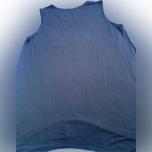 Solid Black Asymmetrical Long Tank Top, Size XL,  ACA COUTURE - Picture 3 of 7